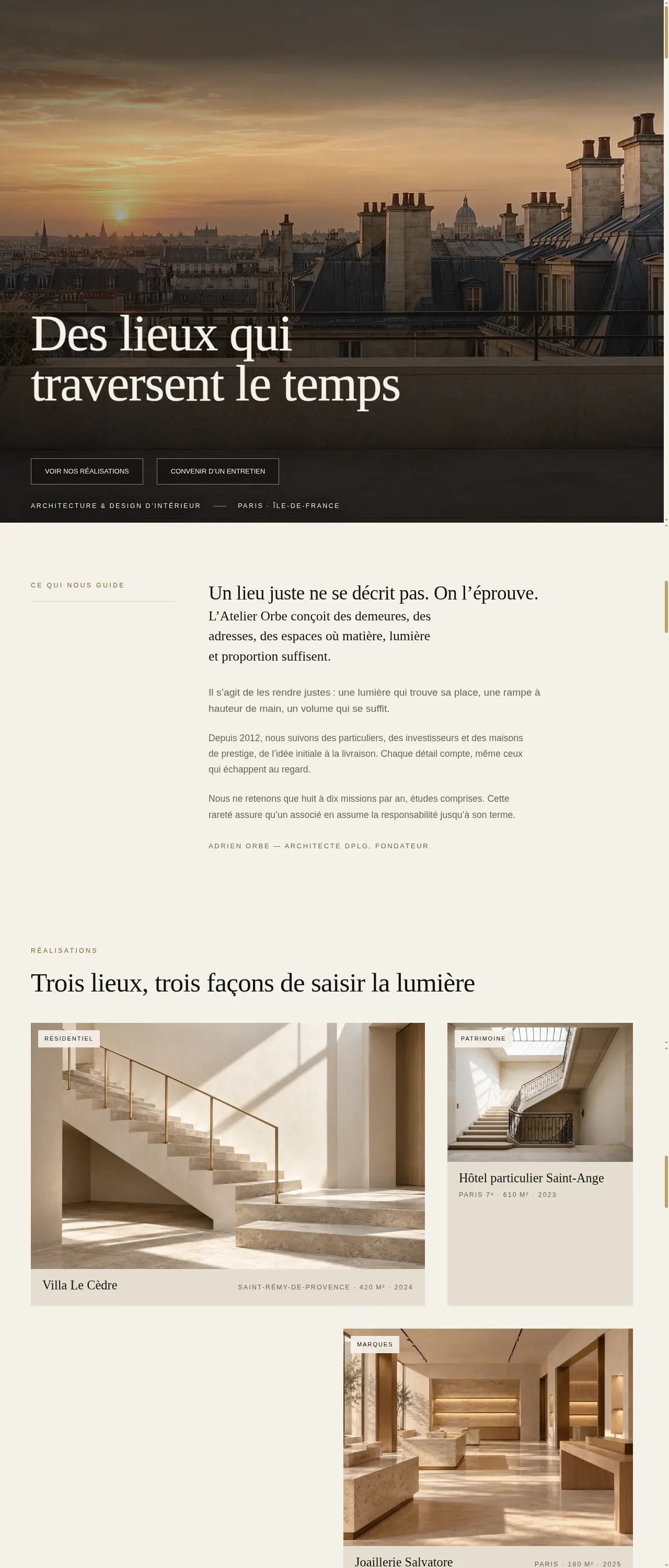Aperçu du site atelier orbe